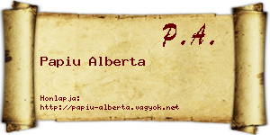 Papiu Alberta névjegykártya